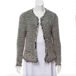 Iro Shavani Cotton Boucle Jacket, Color black and white, Size 38